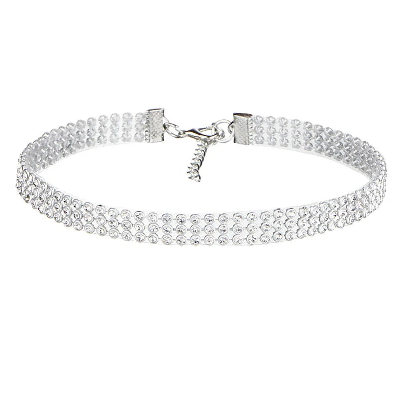 EPSINIA “Luxe Chain” Necklace — European Punk-Inspired Rhinestone Choker, 2025 Trend Jewelry