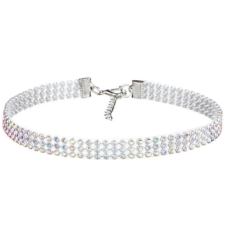 EPSINIA “Luxe Chain” Necklace — European Punk-Inspired Rhinestone Choker, 2025 Trend Jewelry