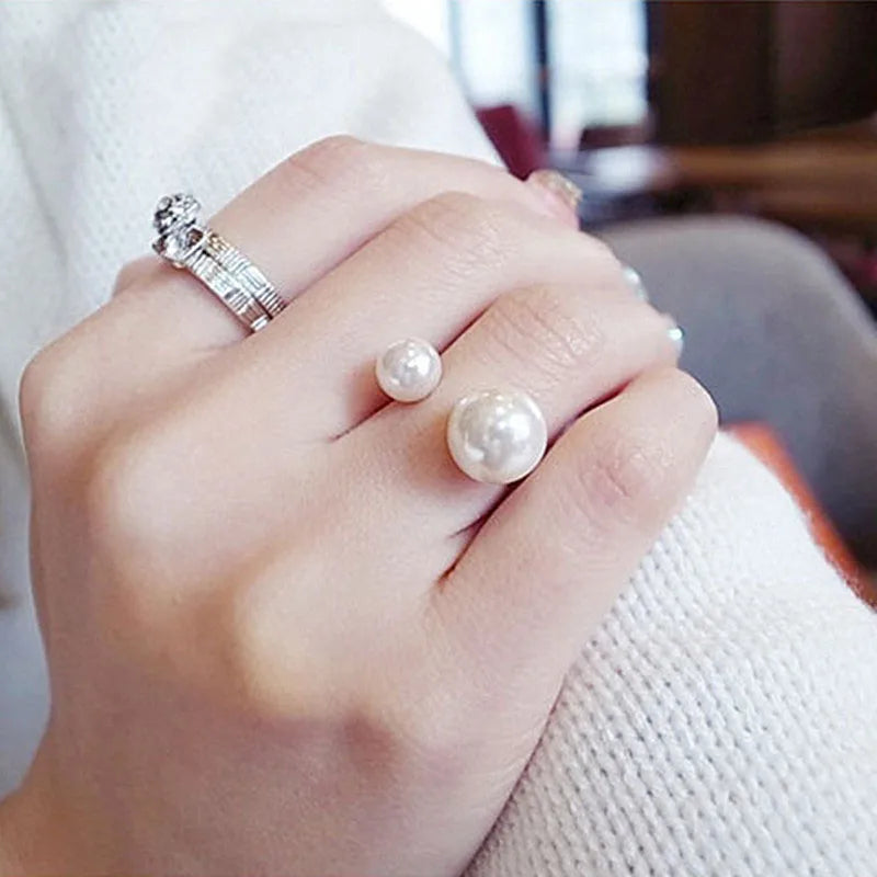 EPSINIA™ “Luna Pearl” Ring — Adjustable Simulated Pearl Ring · Elegant Wedding & Engagement Jewelry for Women