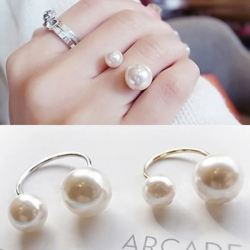 EPSINIA™ “Luna Pearl” Ring — Adjustable Simulated Pearl Ring · Elegant Wedding & Engagement Jewelry for Women