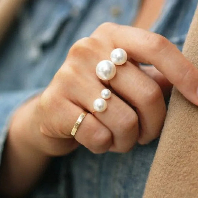 EPSINIA™ “Luna Pearl” Ring — Adjustable Simulated Pearl Ring · Elegant Wedding & Engagement Jewelry for Women