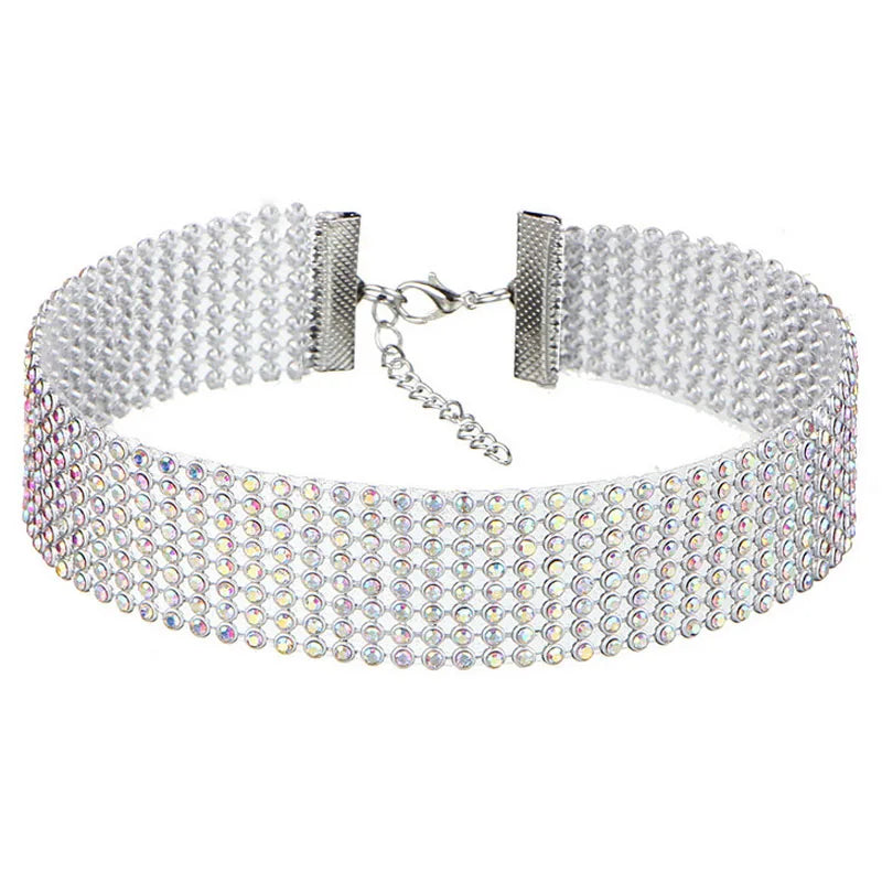 EPSINIA “Luxe Chain” Necklace — European Punk-Inspired Rhinestone Choker, 2025 Trend Jewelry