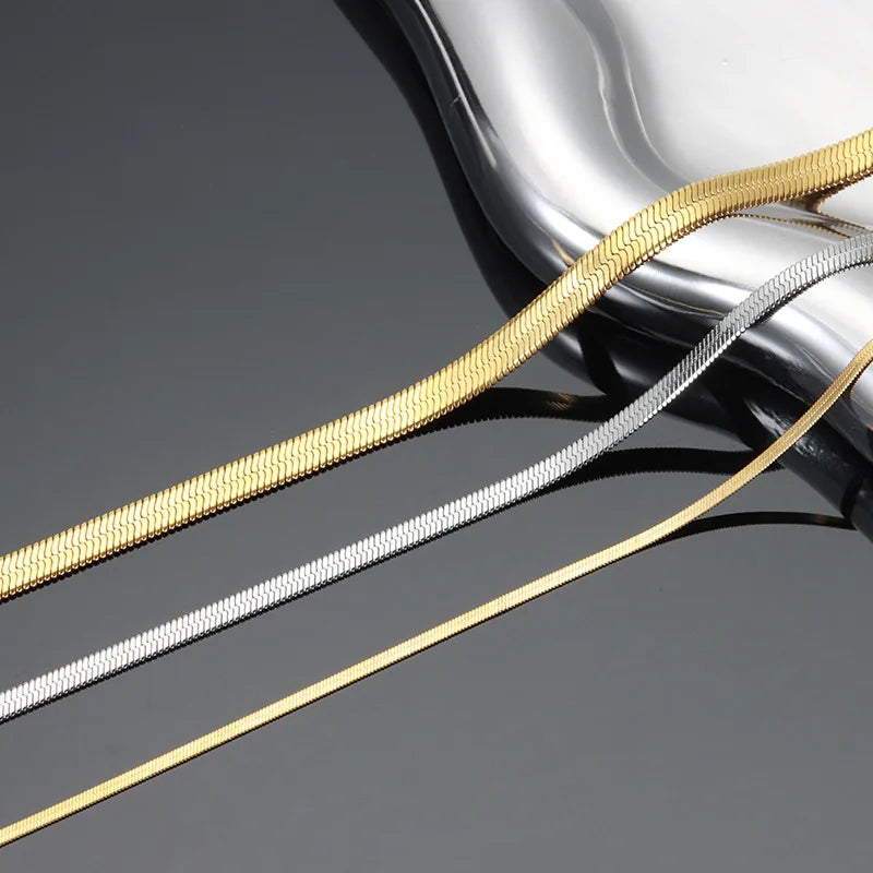 EPSINIA “Serpentine” Necklace — Unisex Gold Stainless Steel Snake Chain