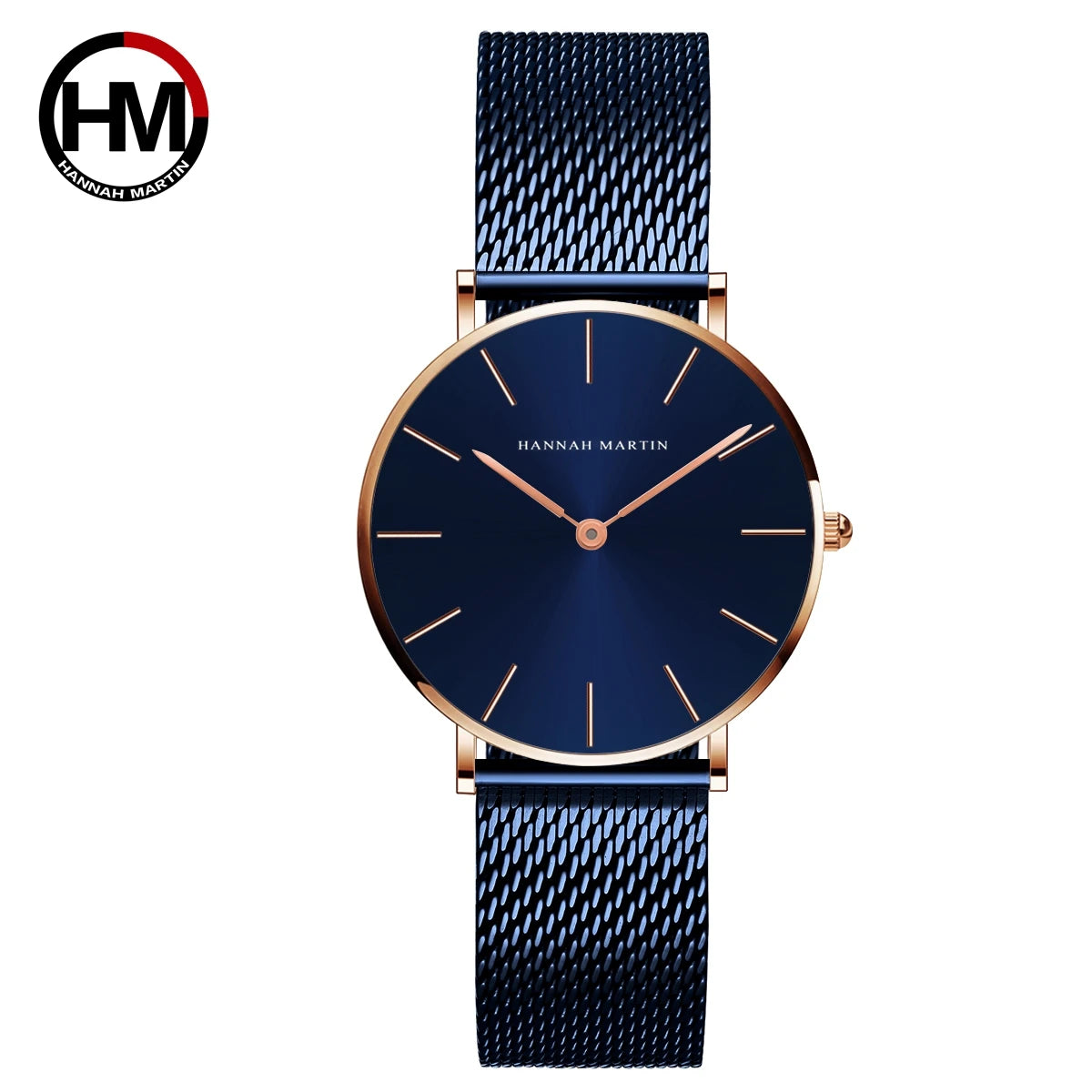 HANNAH MARTIN Brand Quality Stainless Steel Japan Quartz Movement Waterproof Women 36mm Full Rose Gold Ladies Dropshipping Watch