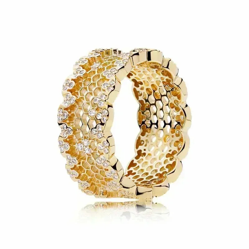EPSINIA™ “Royal Heart” Ring — 925 Sterling Silver Gold-Plated Heart Crown Ring · Sparkling Zircon Fine Jewelry Gift