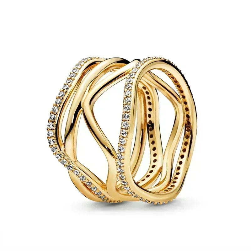 EPSINIA™ “Royal Heart” Ring — 925 Sterling Silver Gold-Plated Heart Crown Ring · Sparkling Zircon Fine Jewelry Gift