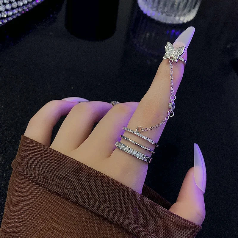 EPSINIA™ “Wave Leaf” Set — 11-Piece Geometric Hollow Ring Collection · Minimalist Gold Knuckle & Band Rings for Women and Men