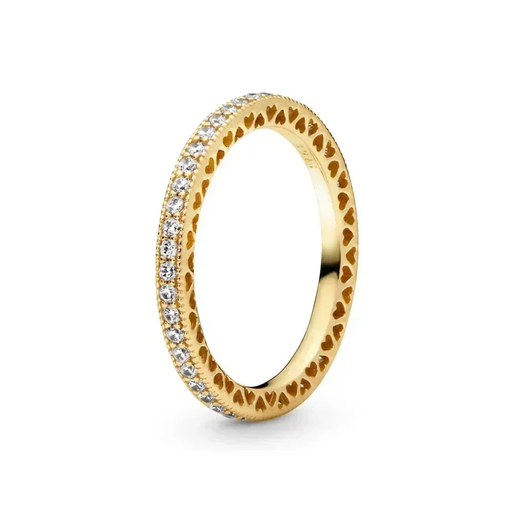 EPSINIA™ “Royal Heart” Ring — 925 Sterling Silver Gold-Plated Heart Crown Ring · Sparkling Zircon Fine Jewelry Gift