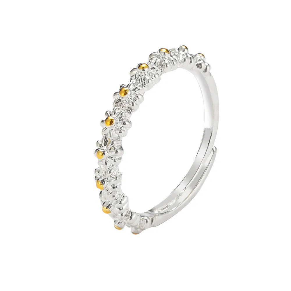 EPSINIA™ “Sweet Daisy” Ring — Adjustable Gold-Plated Flower Ring · Elegant Wedding & Engagement Jewelry Gift for Women