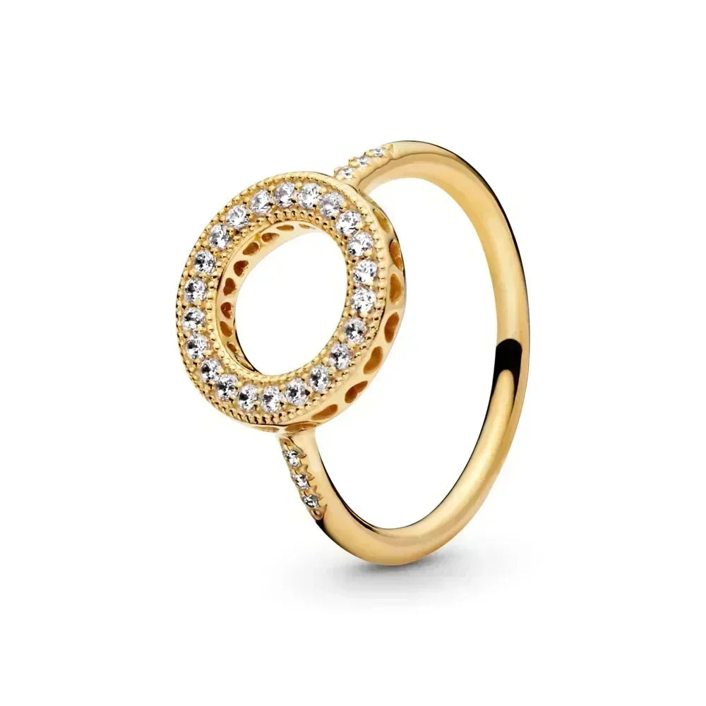 EPSINIA™ “Royal Heart” Ring — 925 Sterling Silver Gold-Plated Heart Crown Ring · Sparkling Zircon Fine Jewelry Gift