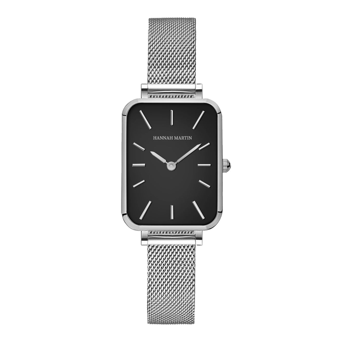 Square Women Stainless Steel Mesh Strap Watch Fashion Japanese Movement Rose Gold Simple Leisure Fashion Hannah Martin Watches