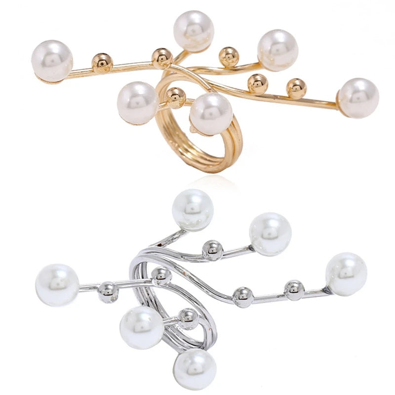 EPSINIA™ “Luna Pearl” Ring — Double-Layer Adjustable Statement Ring with Large Imitation Pearl · Elegant Women’s Fashion Jewelry