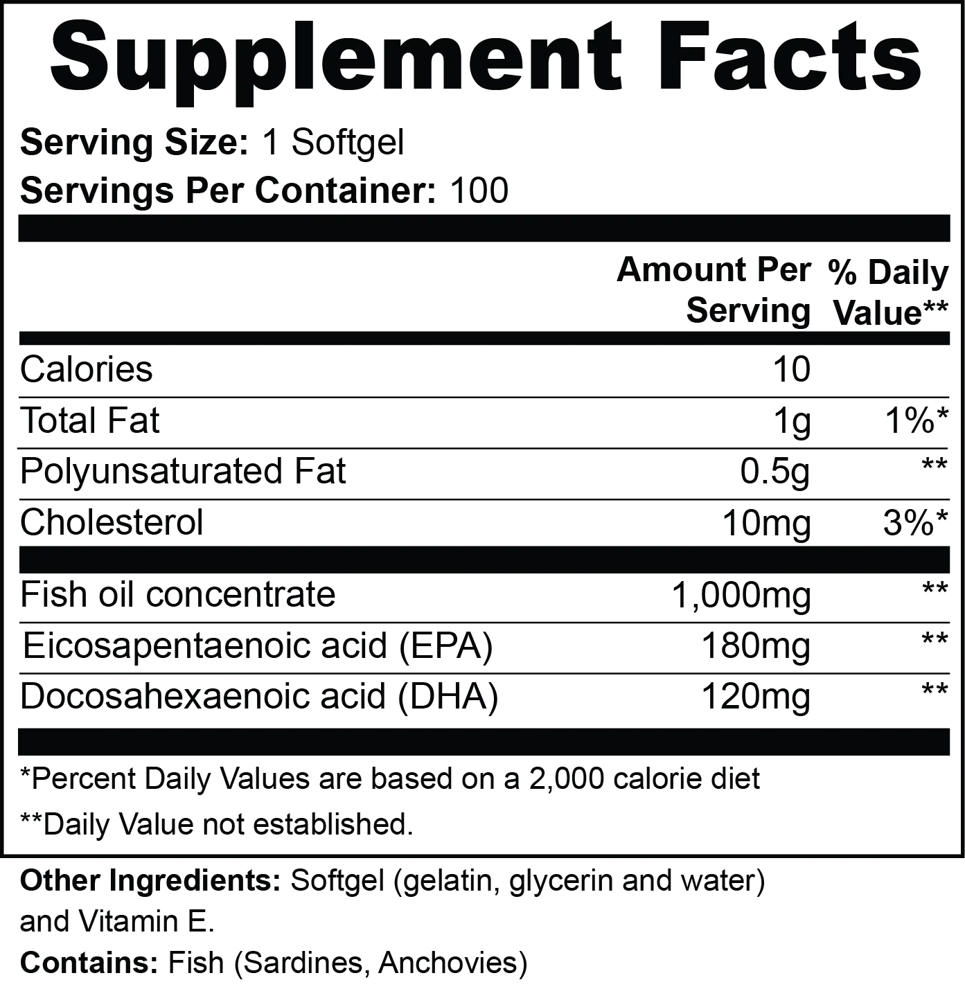 Omega-3 EPA 180mg + DHA 120mg EPSINIA USA