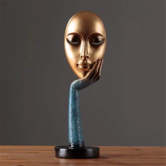 Modern Human Meditators Abstract Lady Face Character
