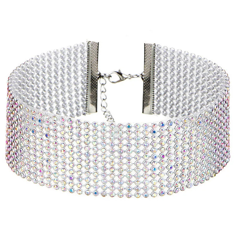 EPSINIA “Luxe Chain” Necklace — European Punk-Inspired Rhinestone Choker, 2025 Trend Jewelry