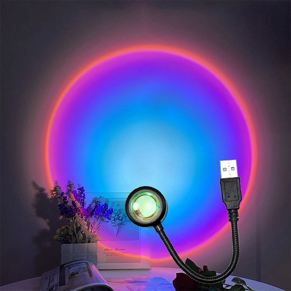 LED Sunset Lamp Nightlights USB Projector - Ma boutique