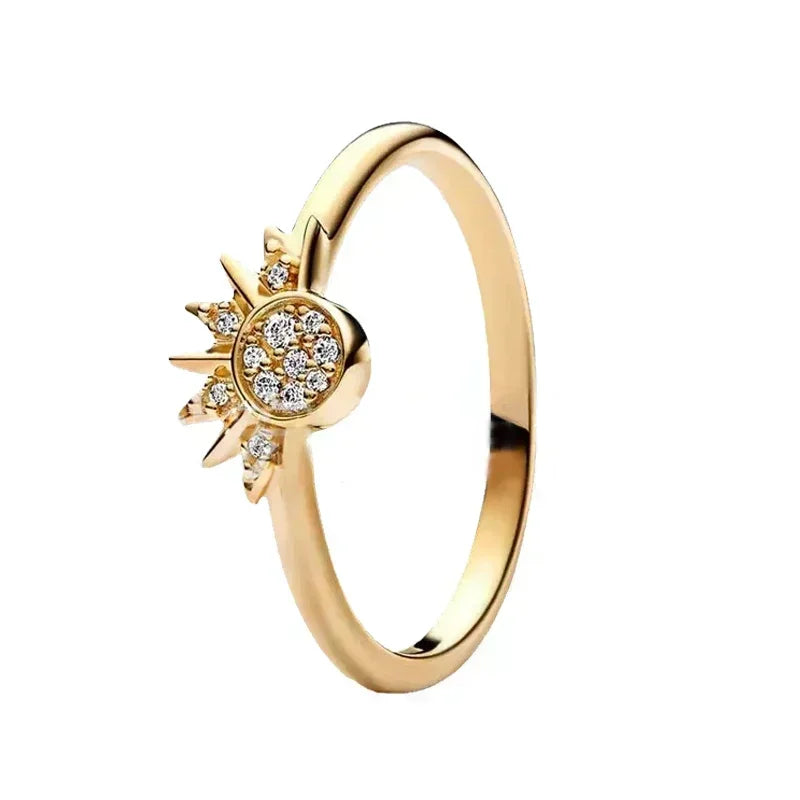 EPSINIA™ “Royal Heart” Ring — 925 Sterling Silver Gold-Plated Heart Crown Ring · Sparkling Zircon Fine Jewelry Gift
