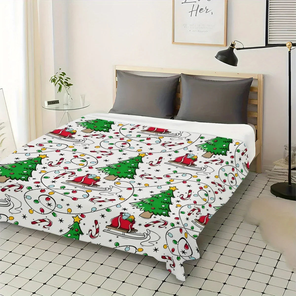Bohemian Style Christmas Flannel Throw Blanket - Ma boutique