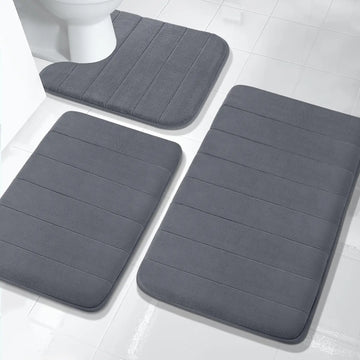 3Pcs Memory Foam Bath Mats Set - Ma boutique