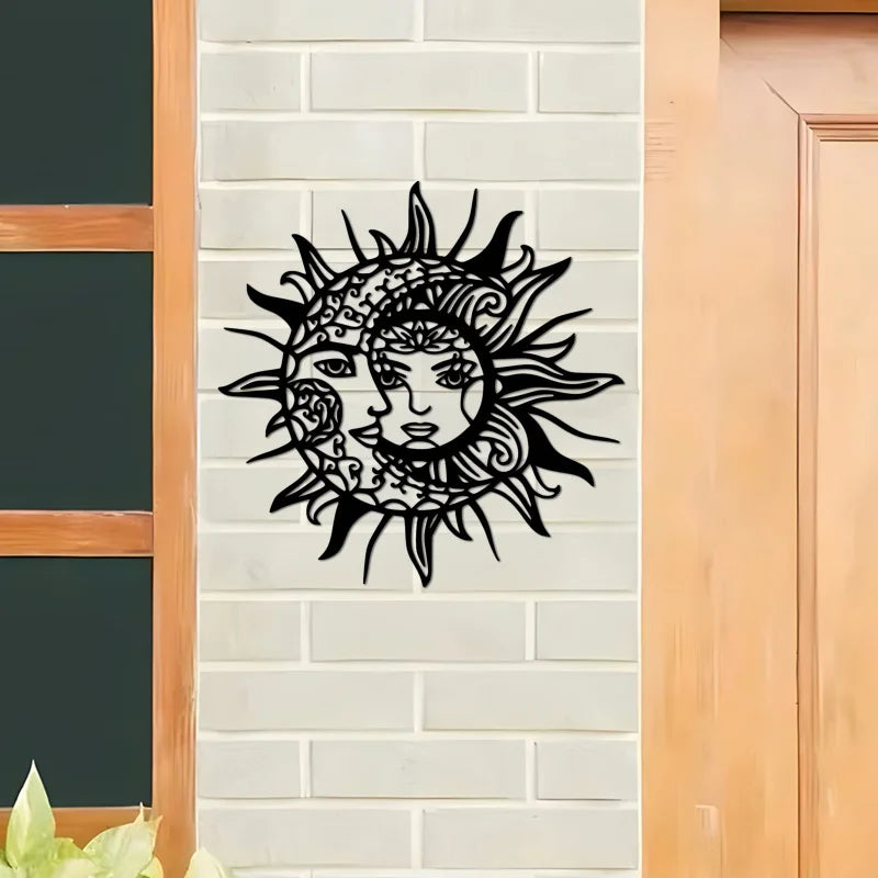 Sun and Moon Geometric Metal Wall Art - Ma boutique