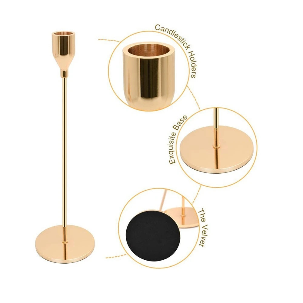Golden Metal Candle Holders - Ma boutique