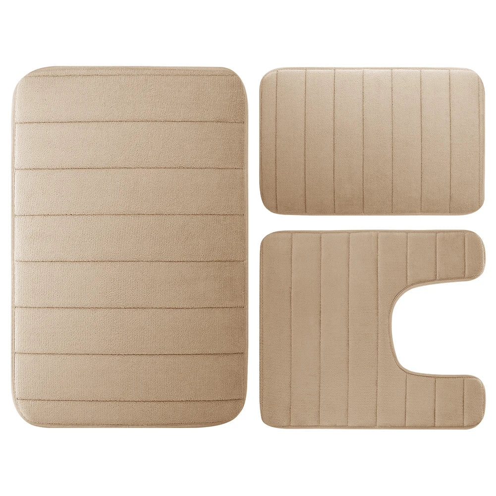 3Pcs Memory Foam Bath Mats Set - Ma boutique