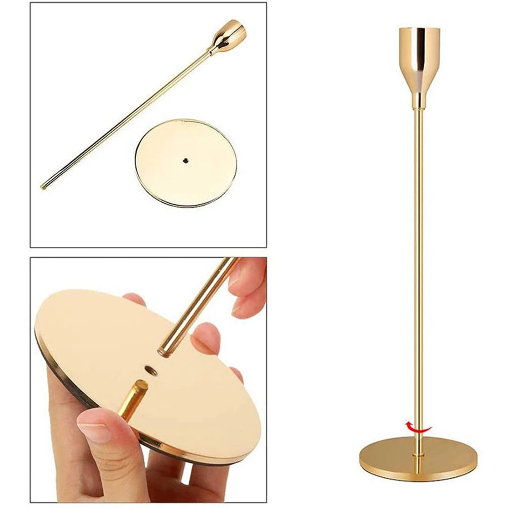 Golden Metal Candle Holders - Ma boutique