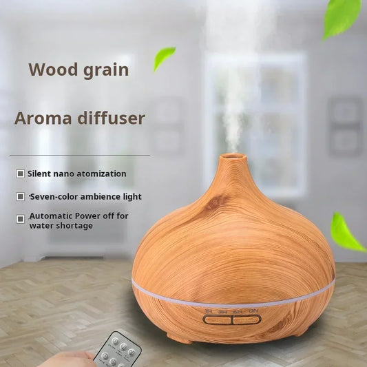 Wood Grain Essential Oil Diffuser with Large Fog Output - Home Office Hotel Commercial Silent Small Aromatherapy Machine