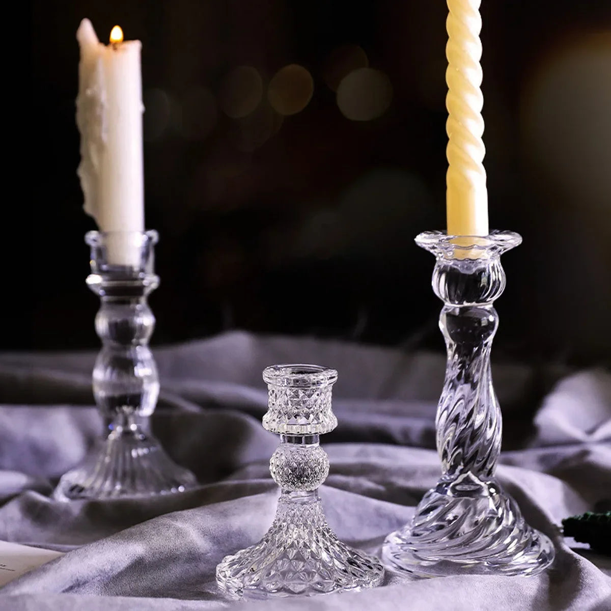 Transparent Glass Candle Holders - Ma boutique