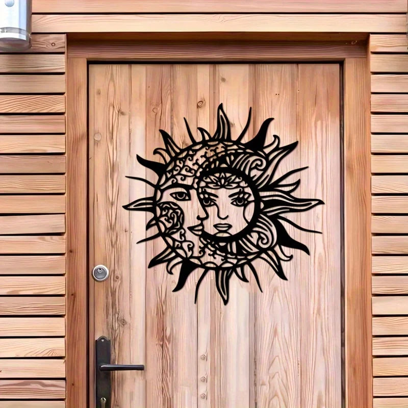 Sun and Moon Geometric Metal Wall Art - Ma boutique