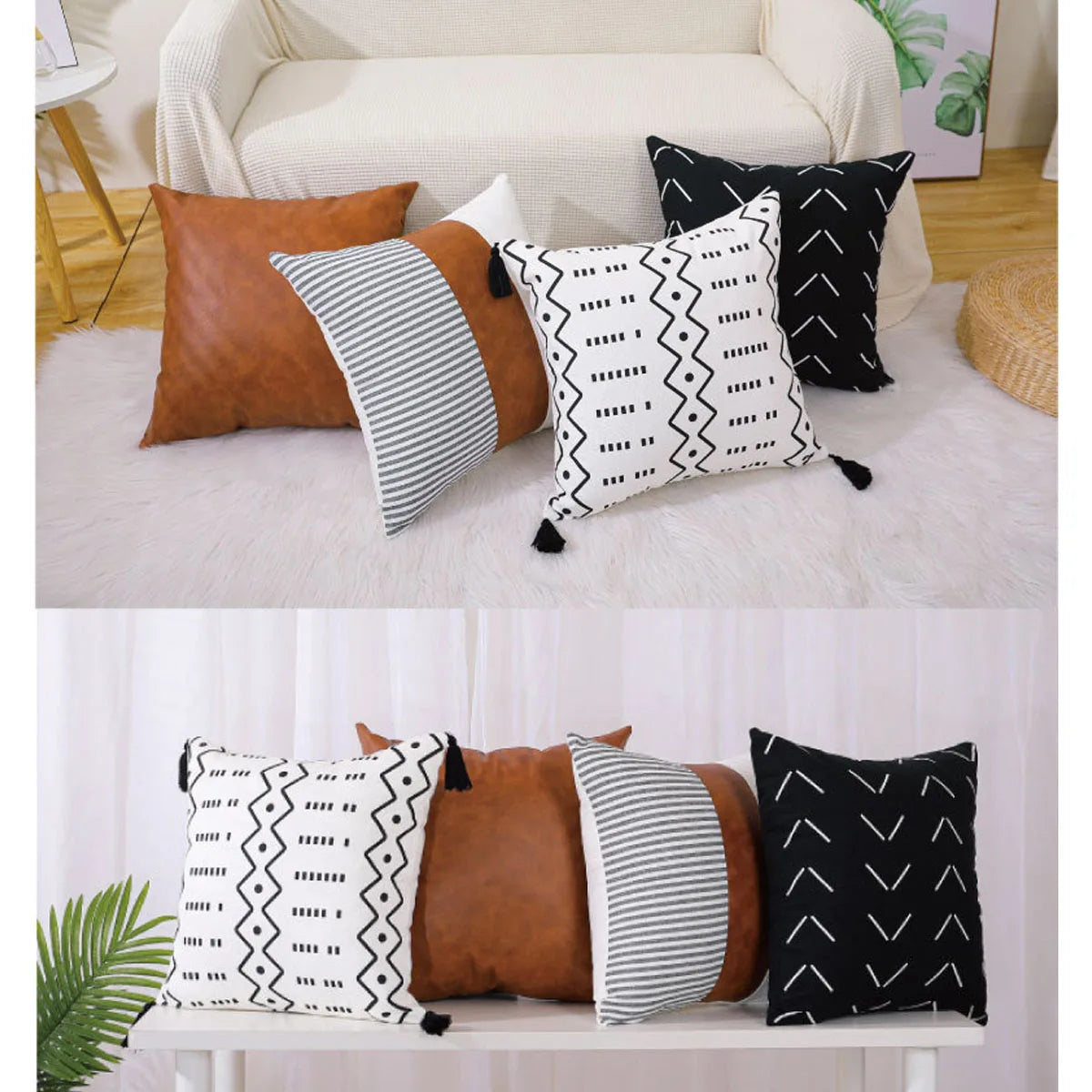 Boho Throw Pillow Covers Set - Ma boutique