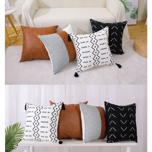 Boho Throw Pillow Covers Set