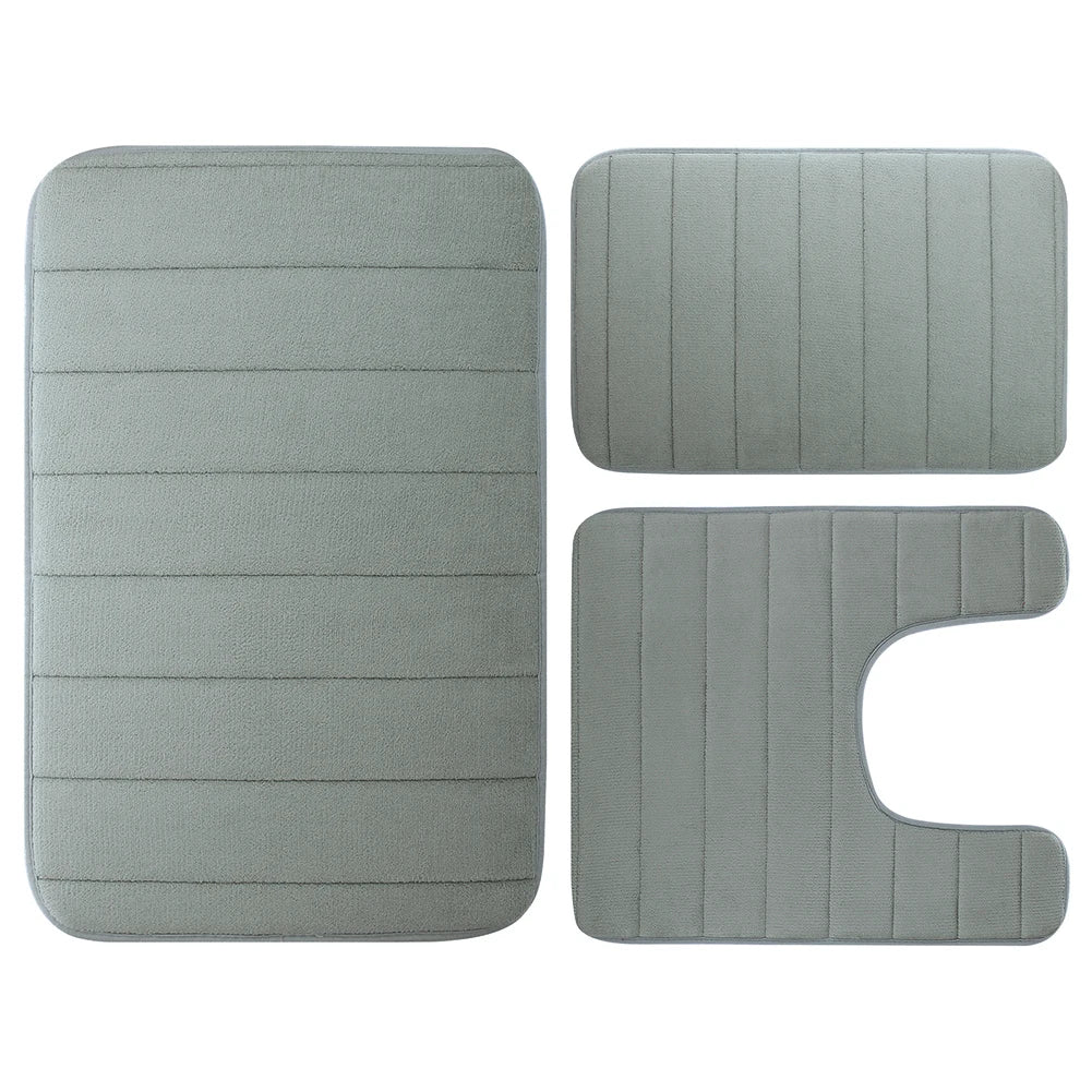 3Pcs Memory Foam Bath Mats Set - Ma boutique