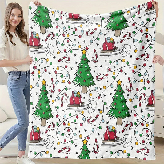 Bohemian Style Christmas Flannel Throw Blanket