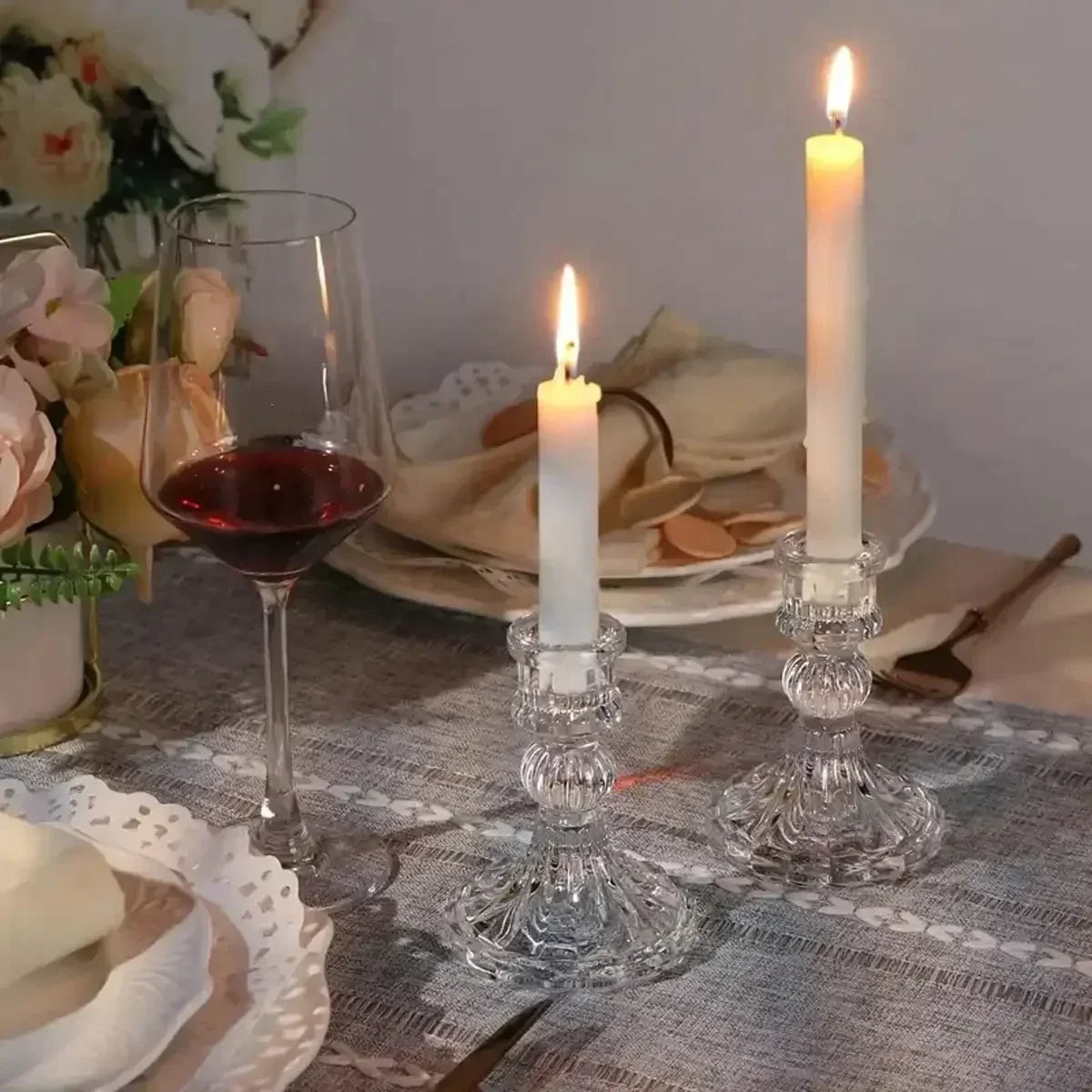 Transparent Glass Candle Holders - Ma boutique