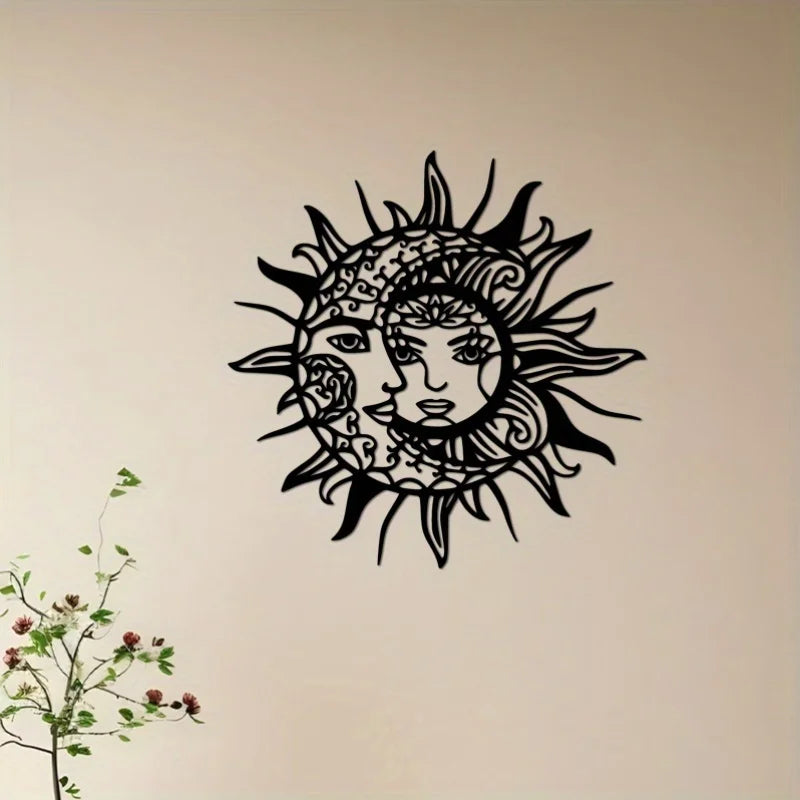 Sun and Moon Geometric Metal Wall Art - Ma boutique
