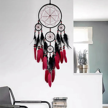 Handmade Round Dream Catcher Vintage Hanging Feather