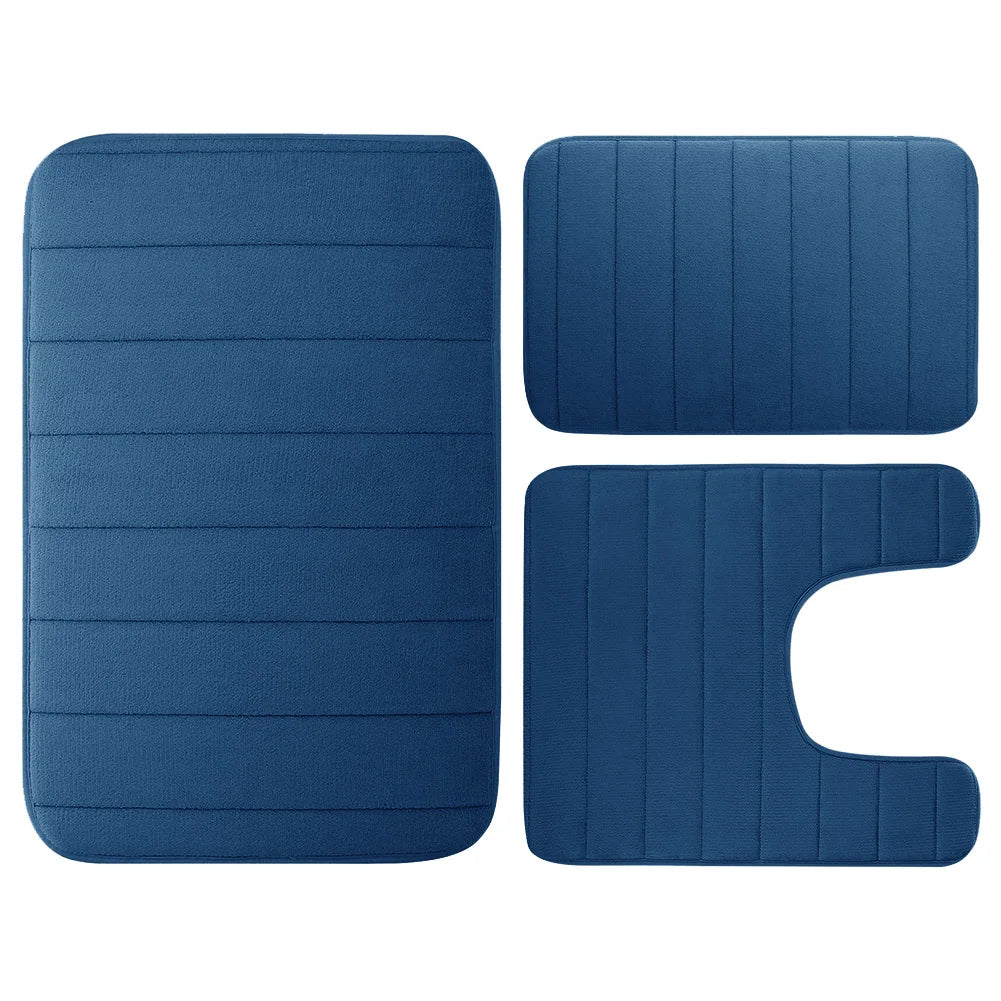 3Pcs Memory Foam Bath Mats Set - Ma boutique