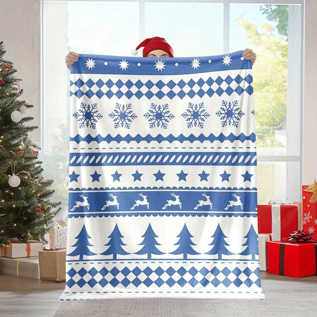 Bohemian Style Christmas Flannel Throw Blanket - Ma boutique