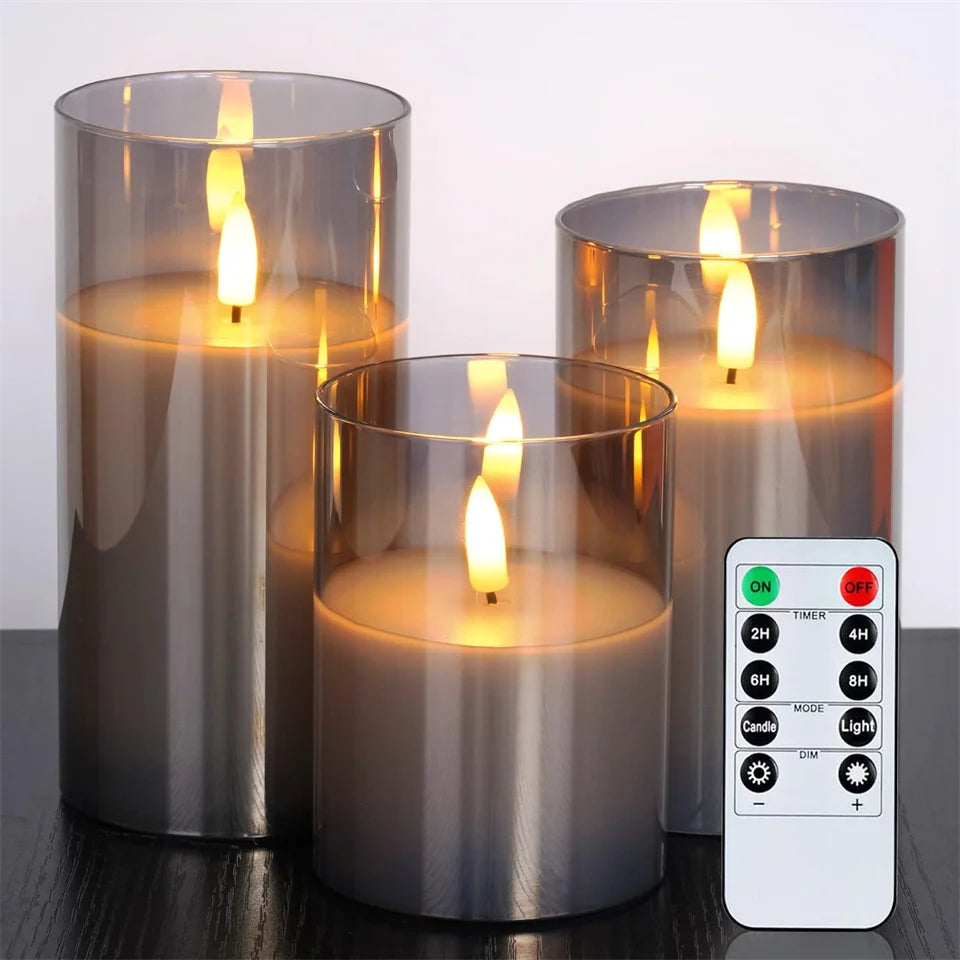 EPSINIA™ Battery Operated LED Flameless Candles with Remote & Timer – Real Wax Flickering Candles for Home, Wedding, Party & Holiday Decoration