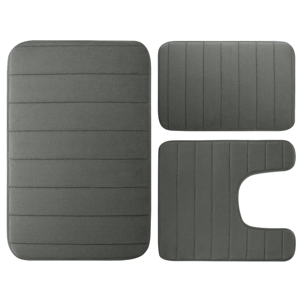 3Pcs Memory Foam Bath Mats Set - Ma boutique