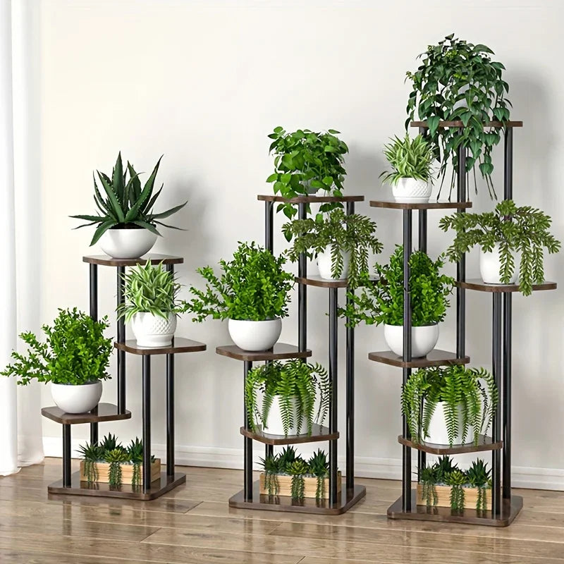 Flowers Wooden Storage Plant Stand - Ma boutique