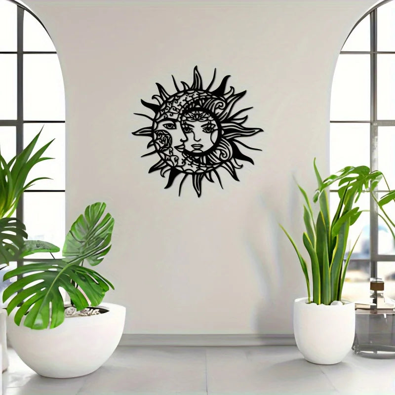 Sun and Moon Geometric Metal Wall Art - Ma boutique