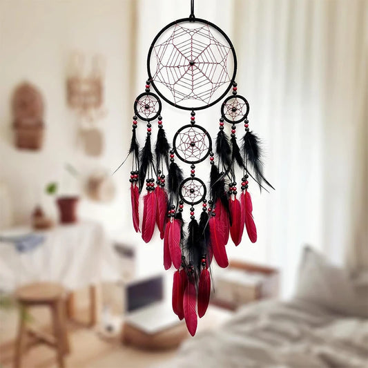 Handmade Round Dream Catcher Vintage Hanging Feather