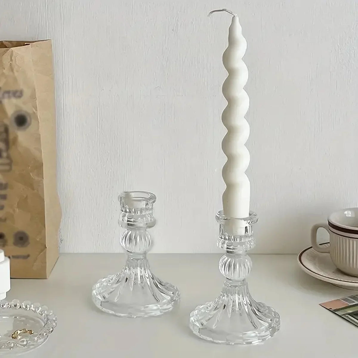 Transparent Glass Candle Holders - Ma boutique