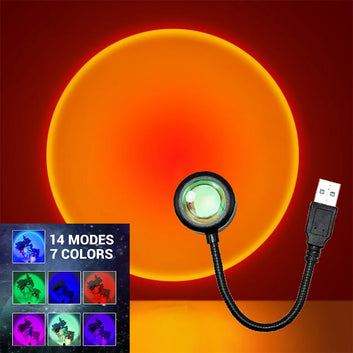 LED Sunset Lamp Nightlights USB Projector