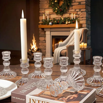 Transparent Glass Candle Holders