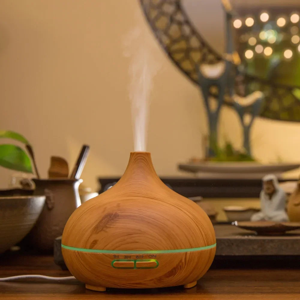 Wood Grain Essential Oil Diffuser with Large Fog Output - Home Office Hotel Commercial Silent Small Aromatherapy Machine - Ma boutique