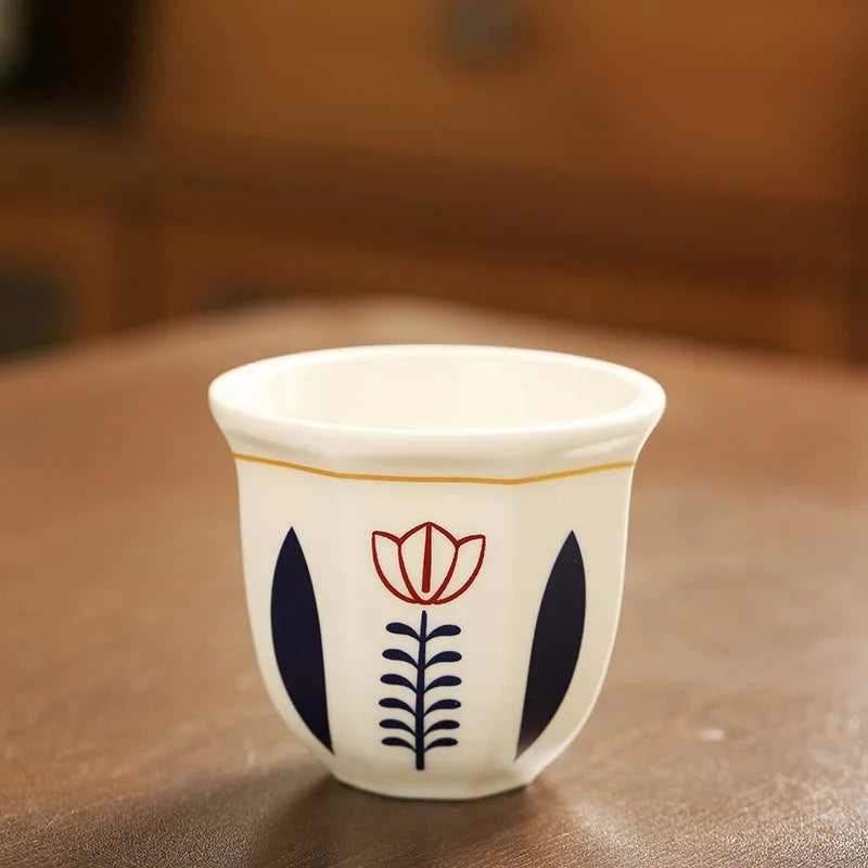180ml/250ml Coffee Cup Hand Held Espresso Cup Vintage Middle Eastern Ceramics Candle Porcelain for Household New Pottery Tea Cup - Ma boutique