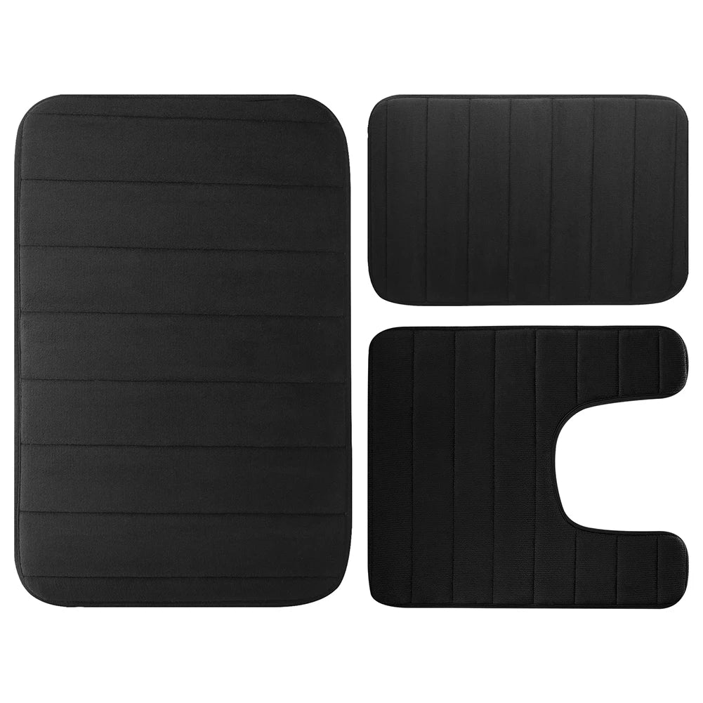 3Pcs Memory Foam Bath Mats Set - Ma boutique